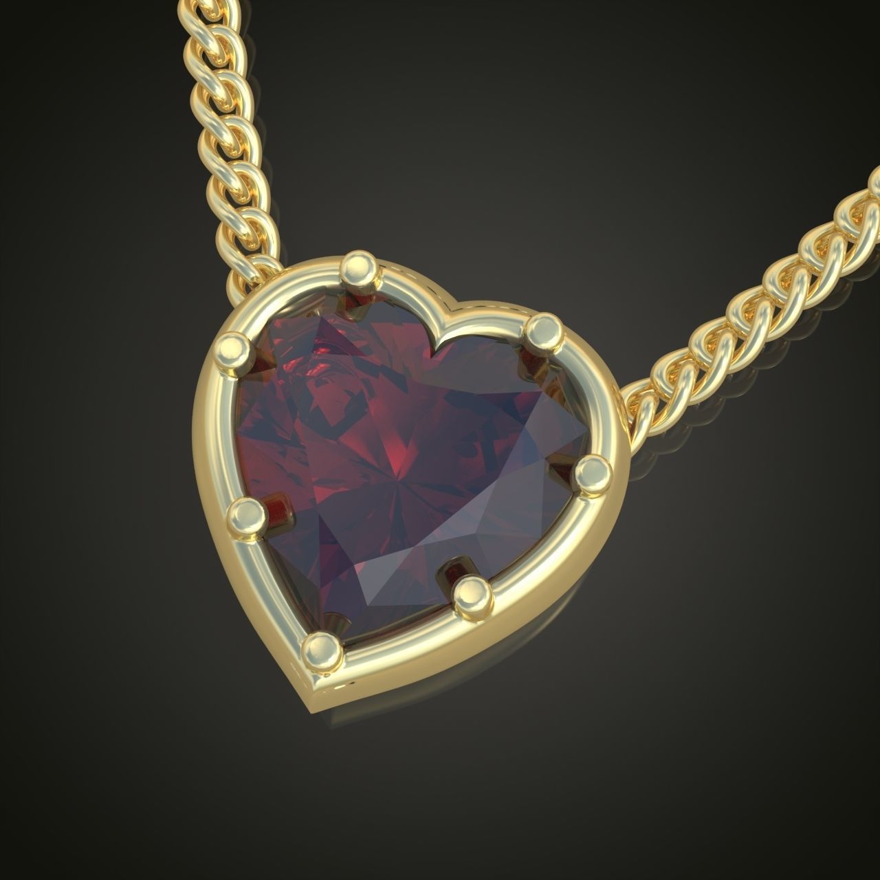 Heart Pendant model 3D 0245 printable model10 3D print model_2