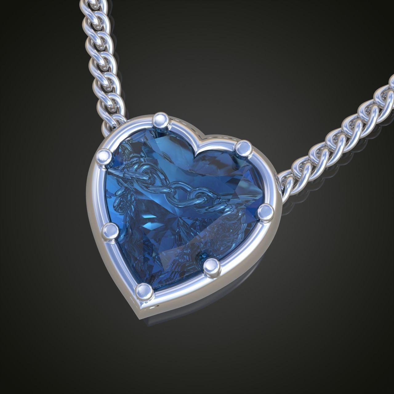 Heart Pendant model 3D 0245 printable model10 3D print model_3