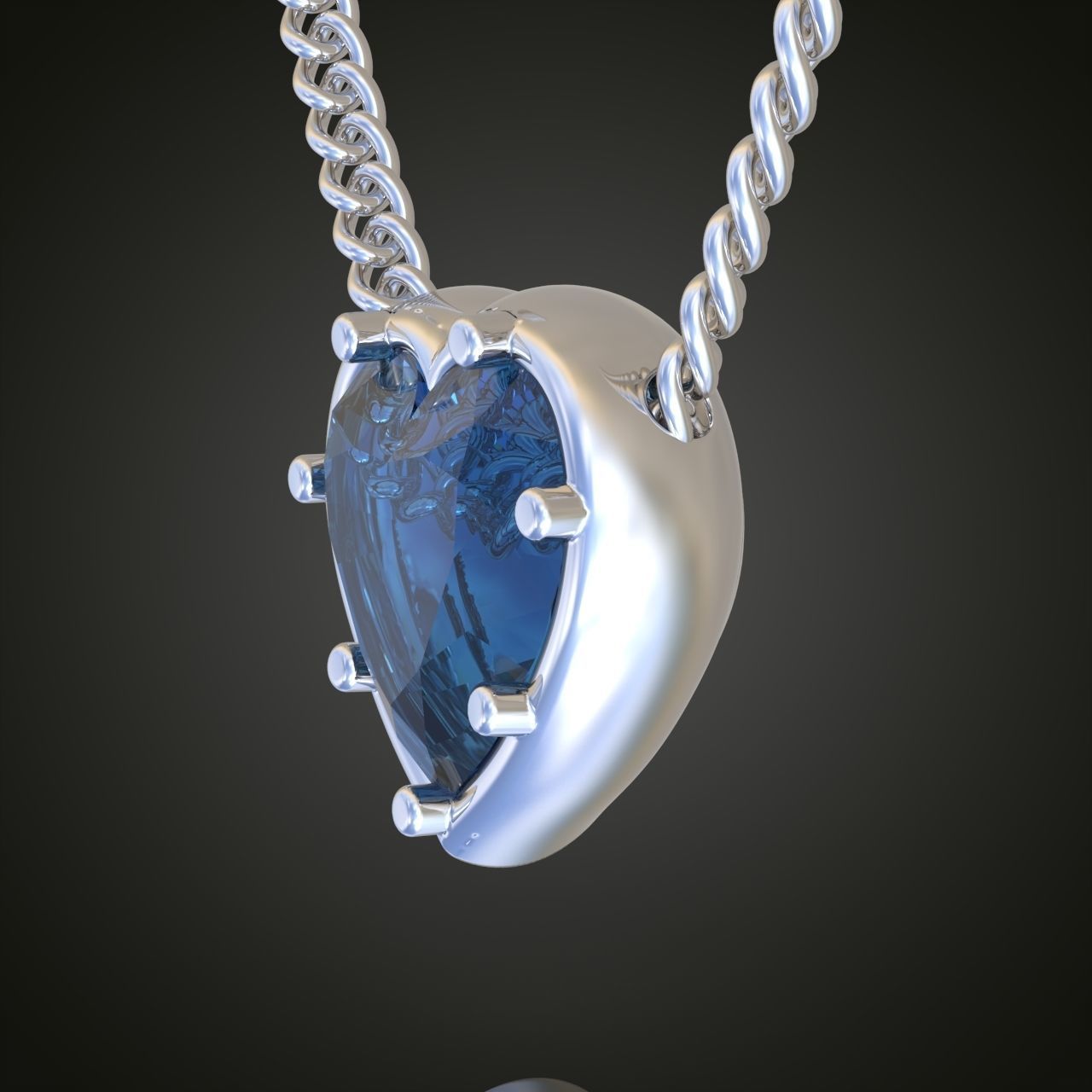 Heart Pendant model 3D 0245 printable model10 3D print model_6