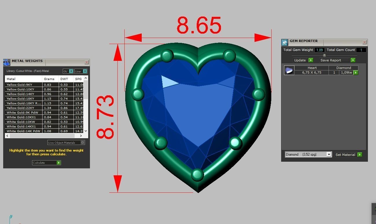Heart Pendant model 3D 0245 printable model10 3D print model_13