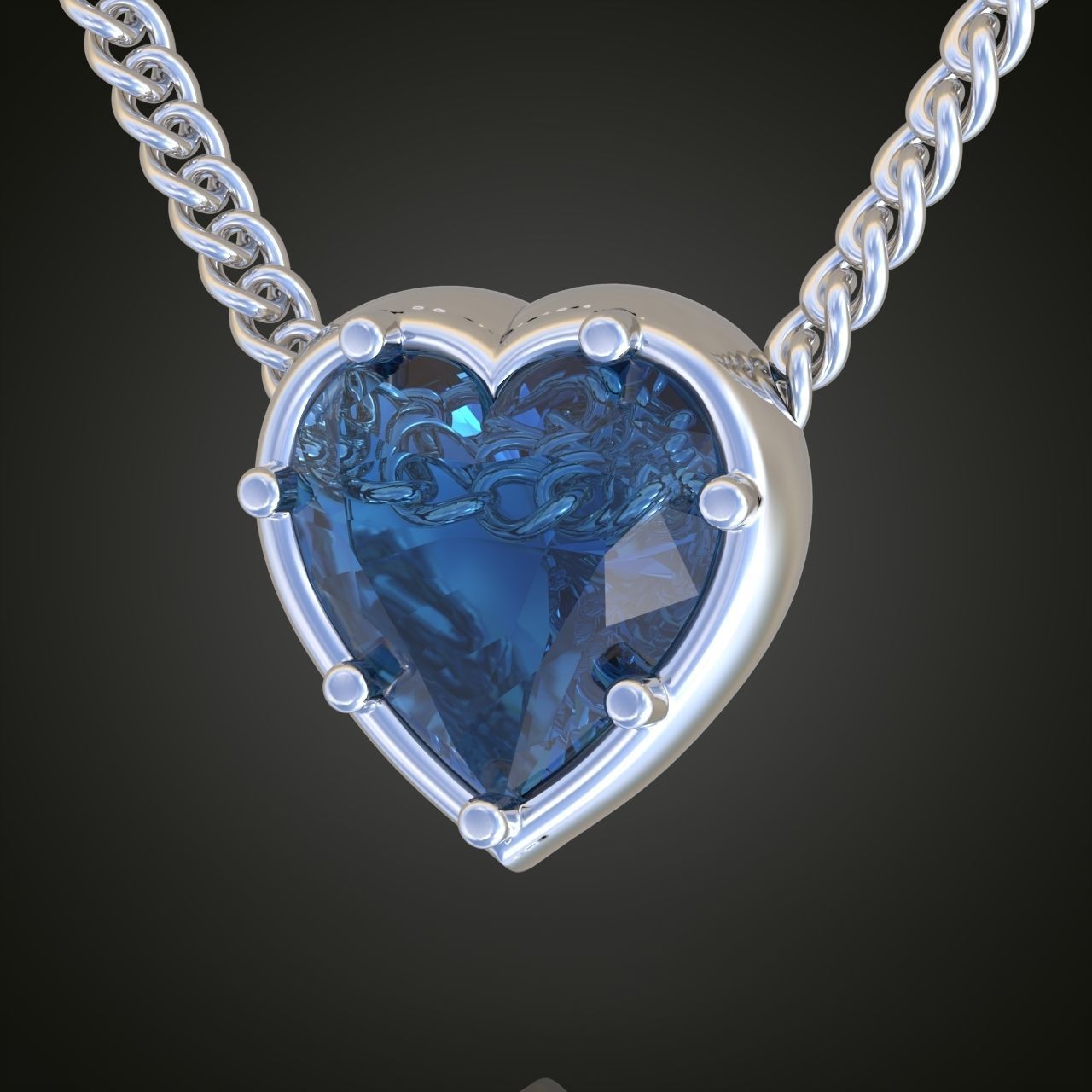 Heart Pendant model 3D 0245 printable model10 3D print model_1