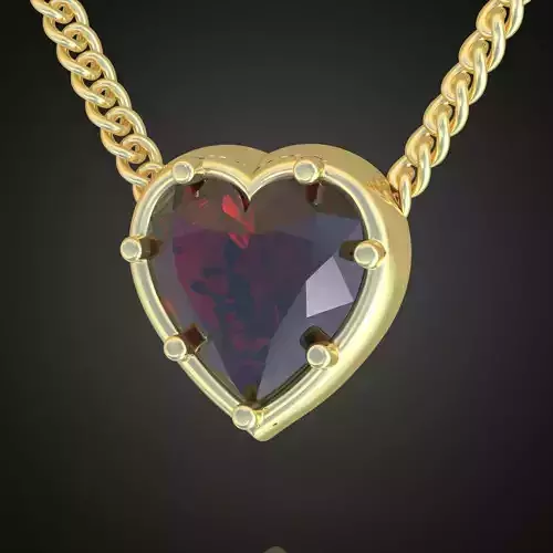 Heart Pendant model 3D 0245 printable model10