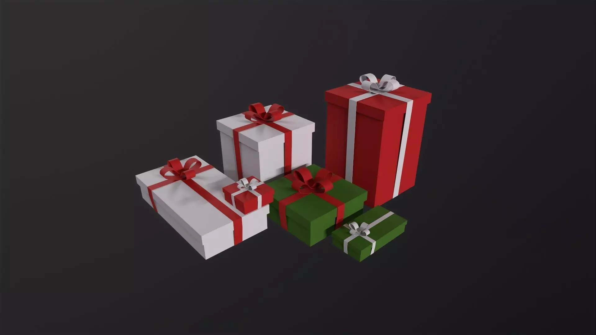 Gift Boxes 3D Model Low-poly 3D model