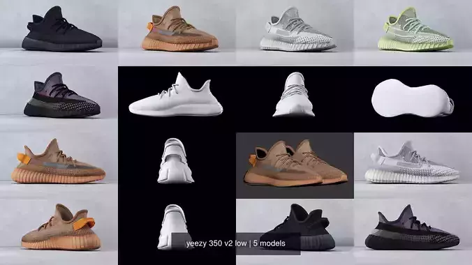 yeezy 350 v2 low 3D Model Collection