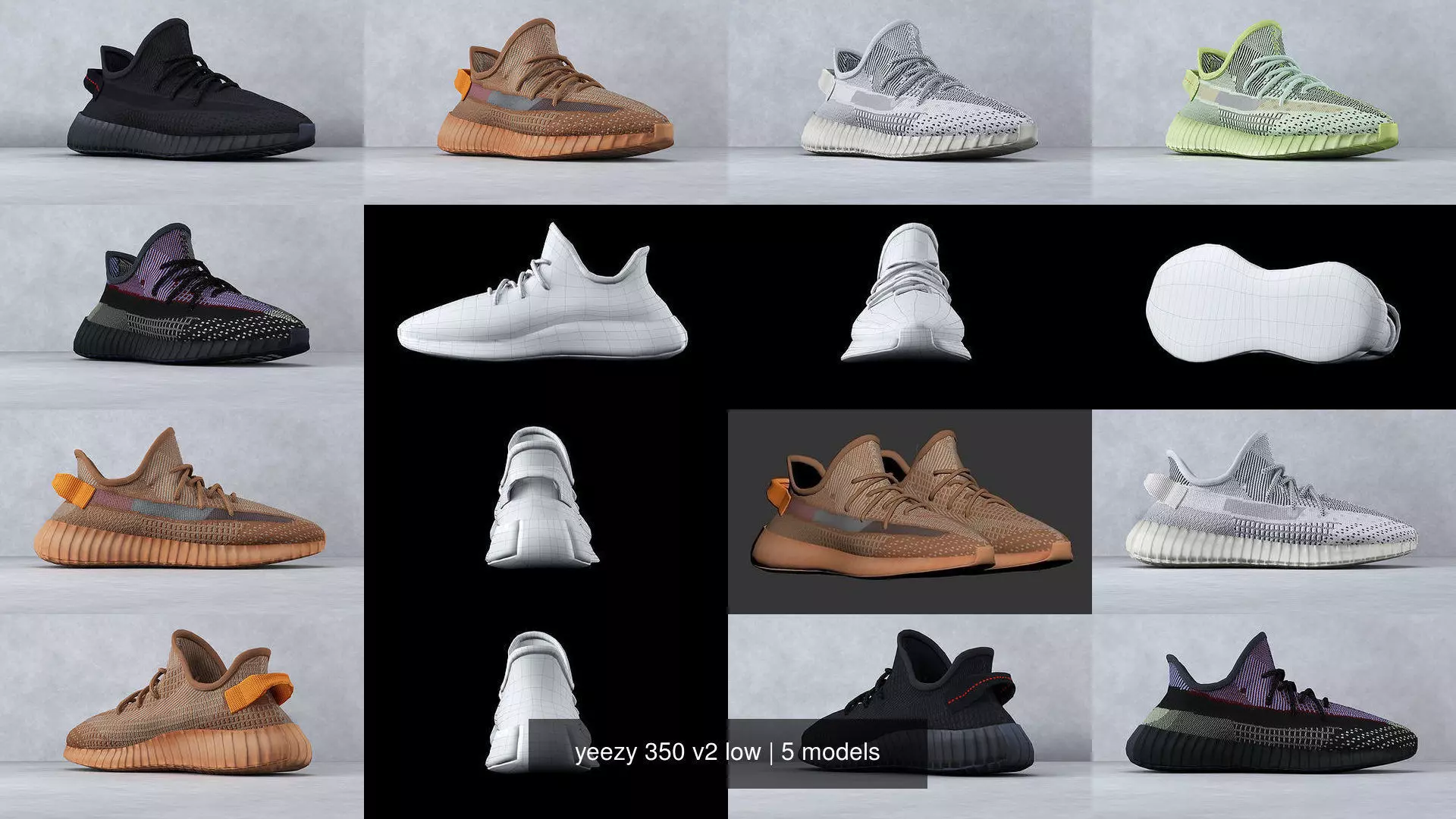 yeezy 350 v2 low 3D Model Collection_0