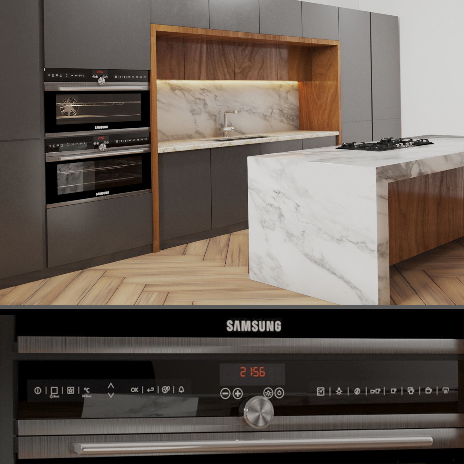 modern kitchen 01 3D model_2