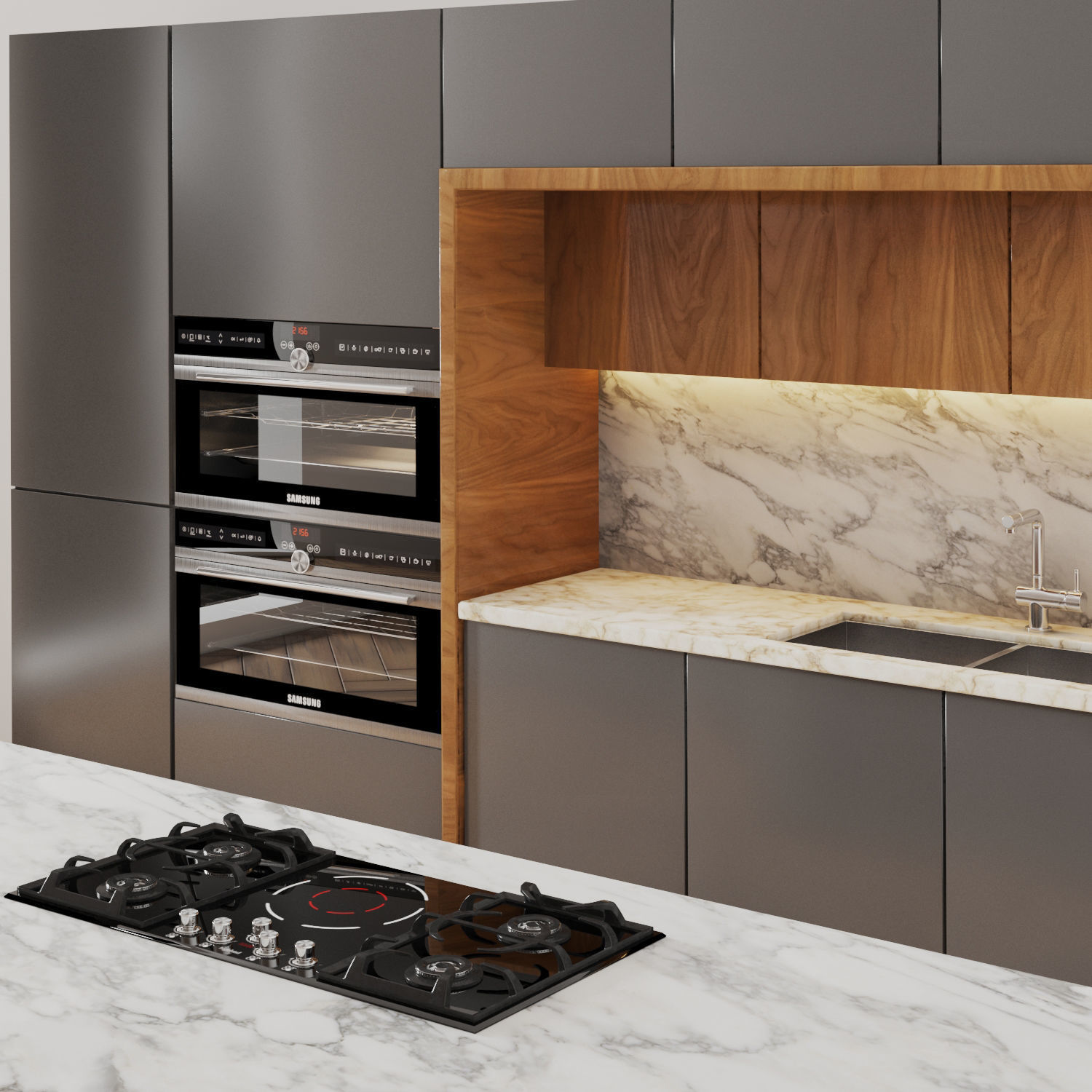 modern kitchen 01 3D model_4