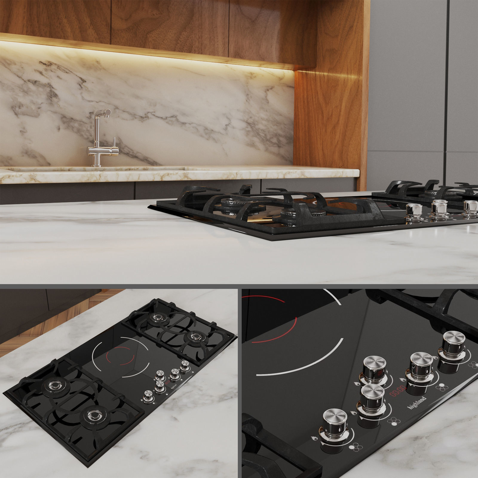 modern kitchen 01 3D model_1