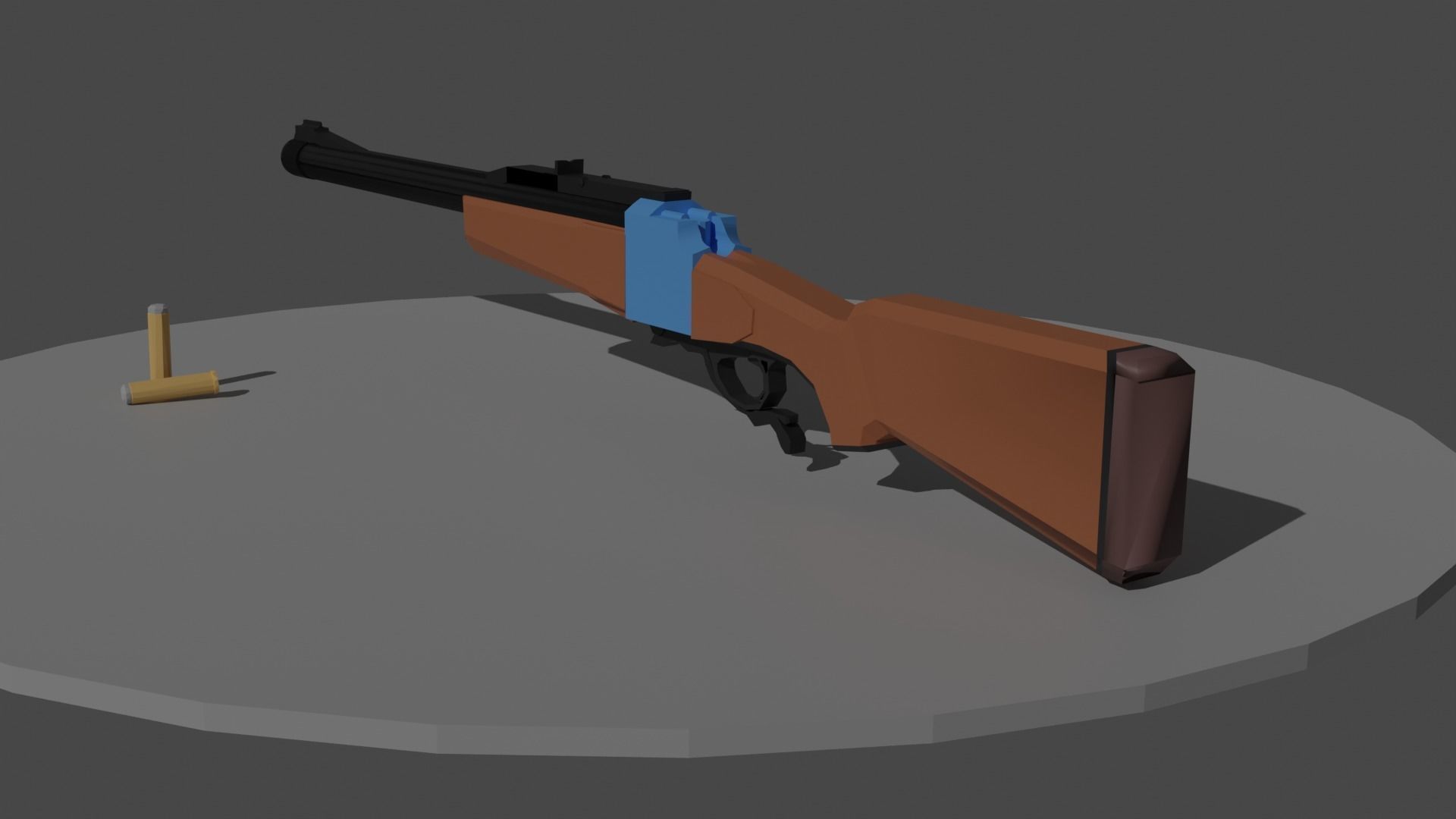 low-poly shotgun 3D model_2