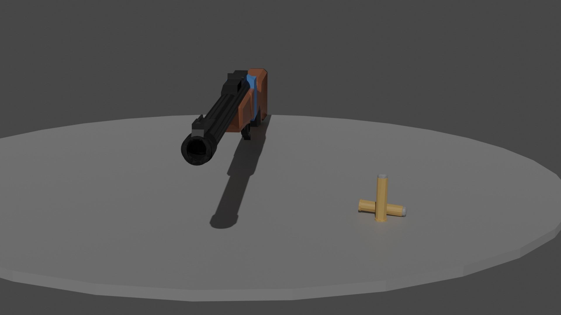 low-poly shotgun 3D model_1