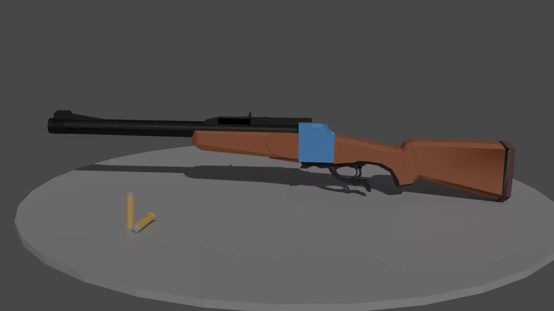 low-poly shotgun 3D model_0