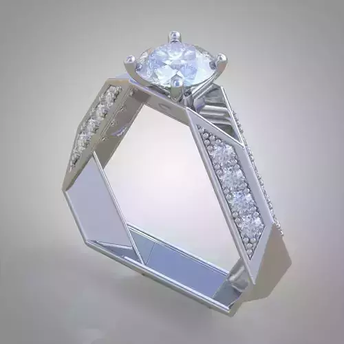 Diamond ring 0542 3D printable model13