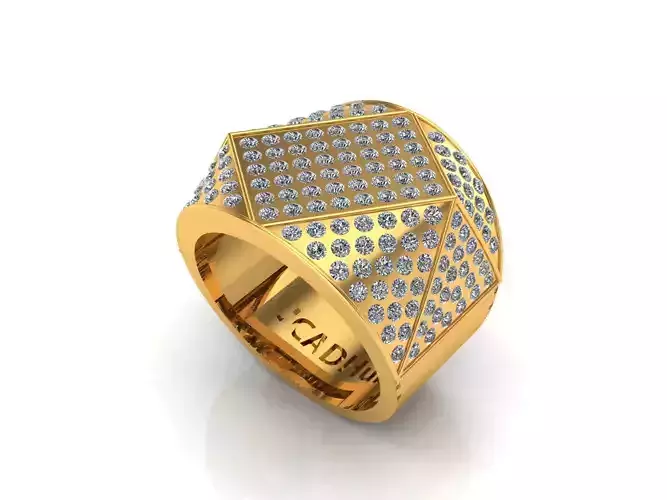 0144 - Full Diamond Gents Ring