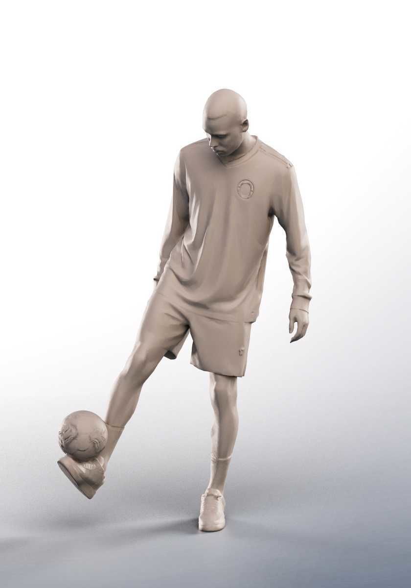 Jonny 12681 - Athletic Black Man Playing Soccer Low-poly 3D model_3