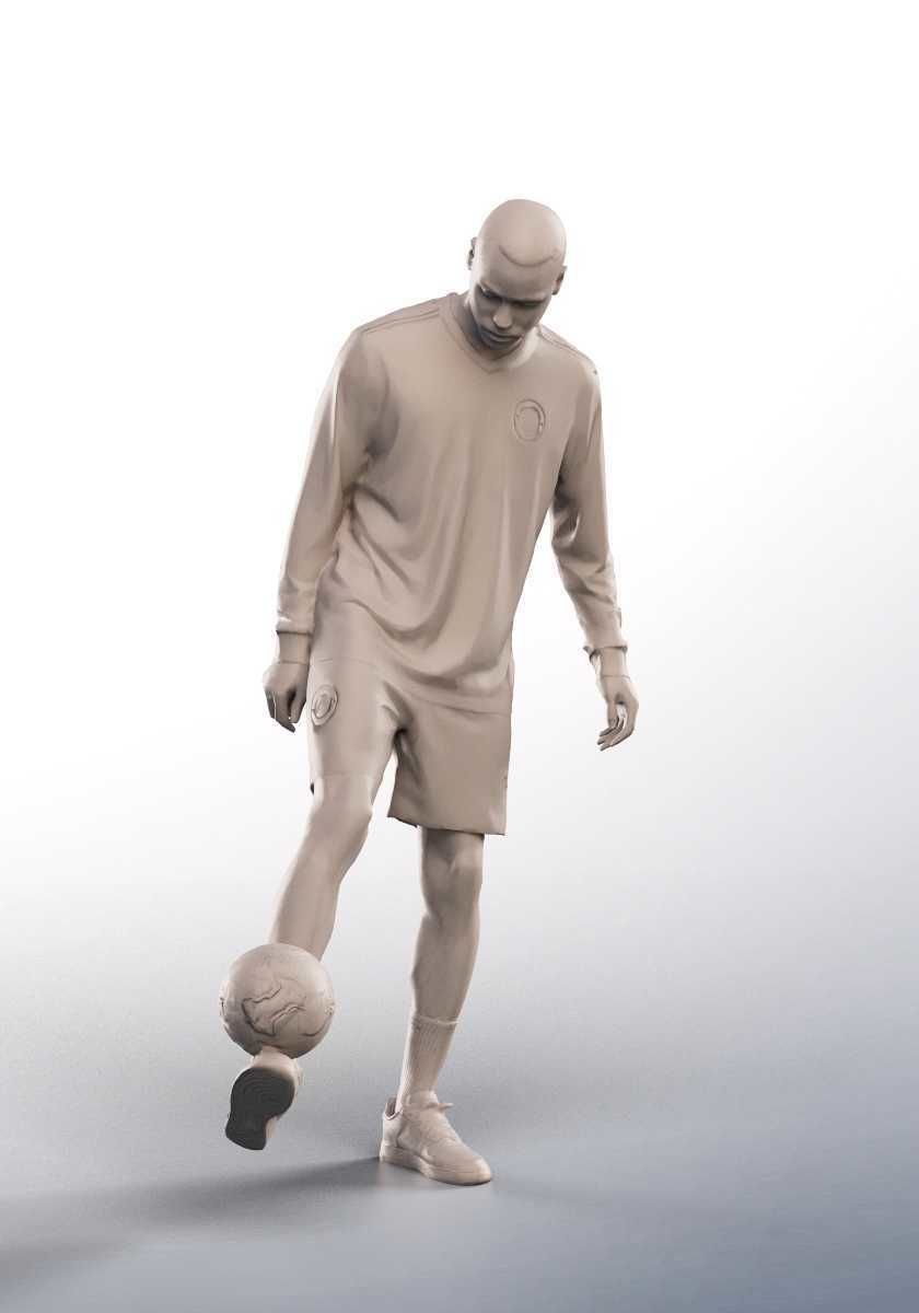 Jonny 12681 - Athletic Black Man Playing Soccer Low-poly 3D model_4