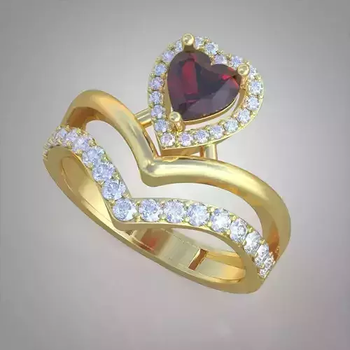 Diamond ring 0545 3D printable model 13