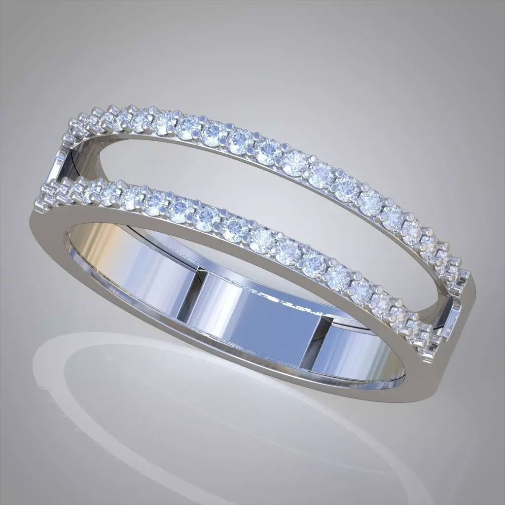 Diamond ring 0546 3D printable model Free 3D print model