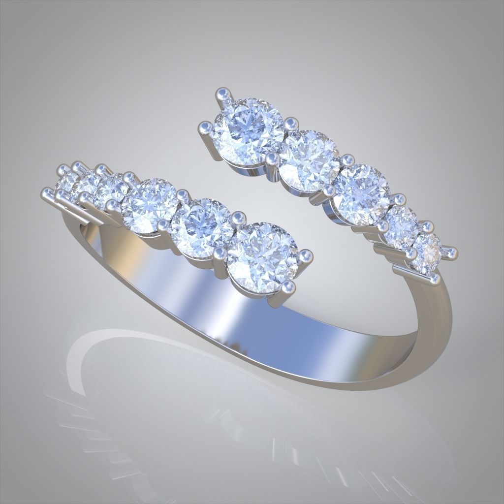 Diamond ring 0547 3D printable model 10 3D print model_1