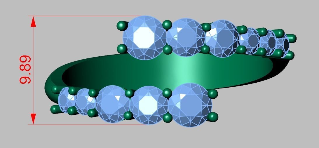 Diamond ring 0547 3D printable model 10 3D print model_15