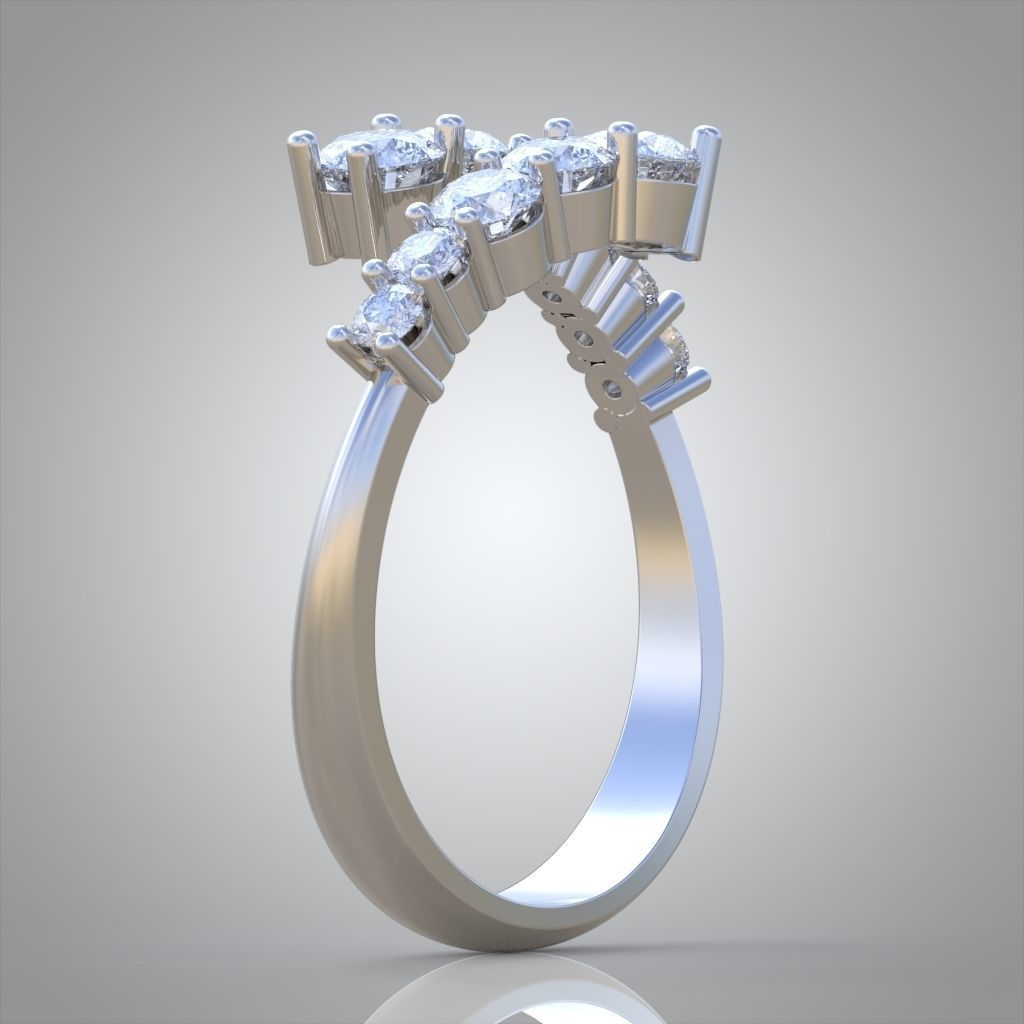 Diamond ring 0547 3D printable model 10 3D print model_5