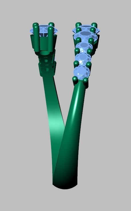 Diamond ring 0547 3D printable model 10 3D print model_14