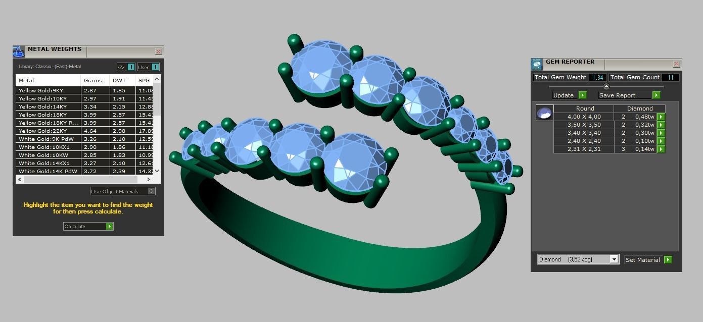 Diamond ring 0547 3D printable model 10 3D print model_12