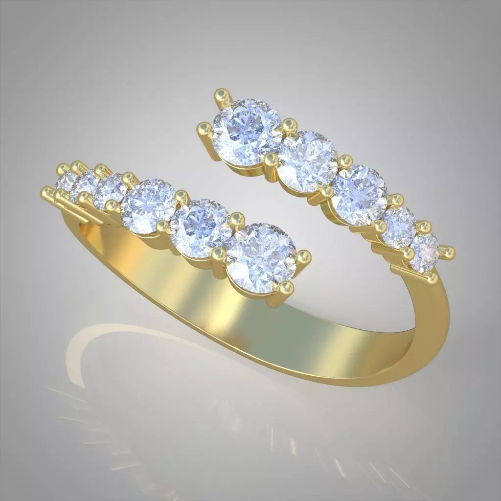 Diamond ring 0547 3D printable model 10 3D print model_0