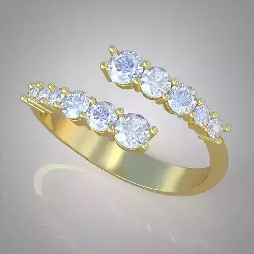 Diamond ring 0547 3D printable model 10
