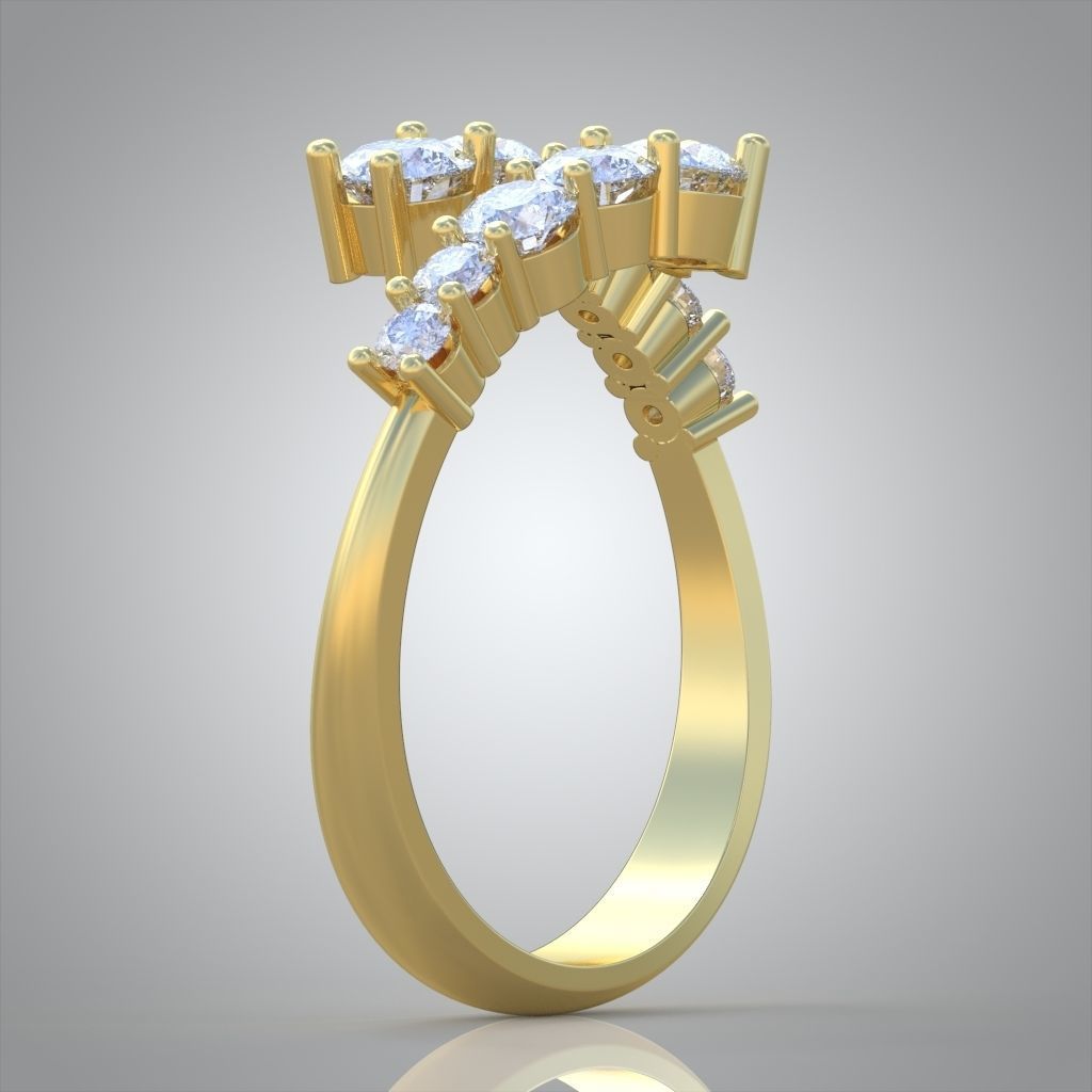 Diamond ring 0547 3D printable model 10 3D print model_4