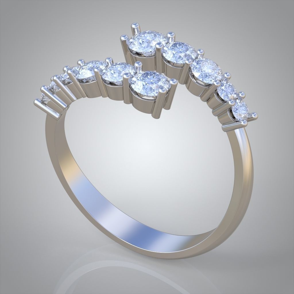 Diamond ring 0547 3D printable model 10 3D print model_2