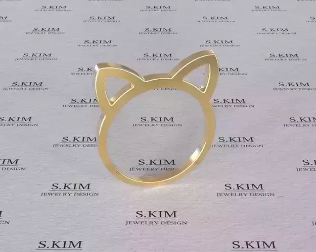Cat ears ring 3D print model
