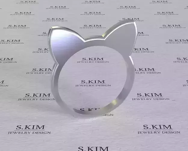 Cat ears ring 3D print model