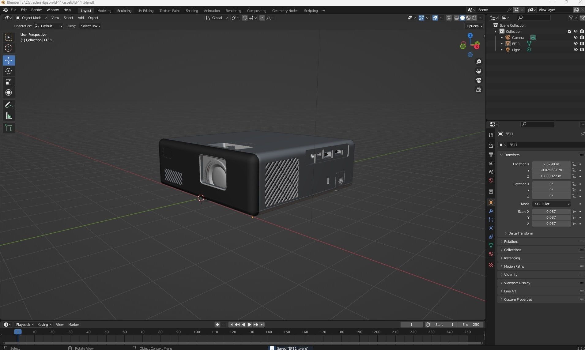 Epson EpiqVision Mini EF-11 Laser Projection TV 3D model_21