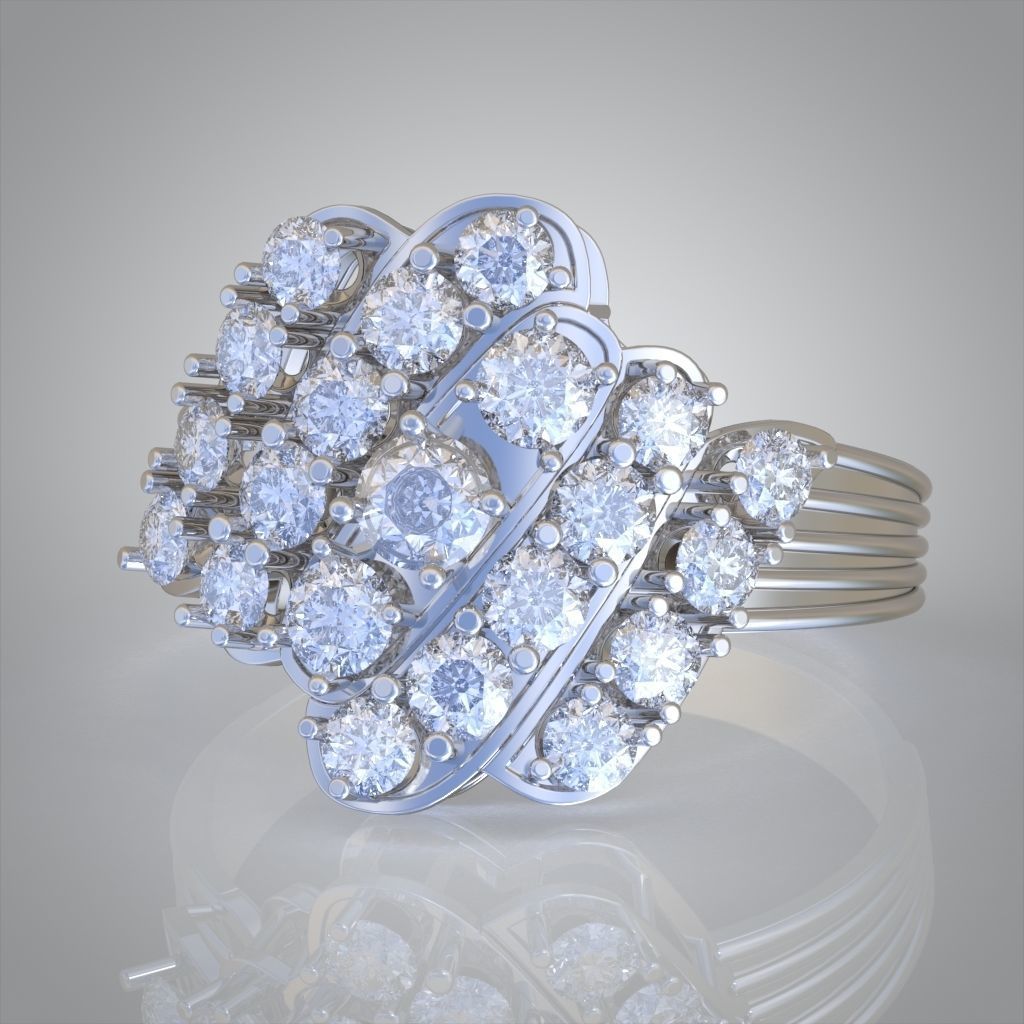 Diamond ring 0552 3D printable model 3D print model_6