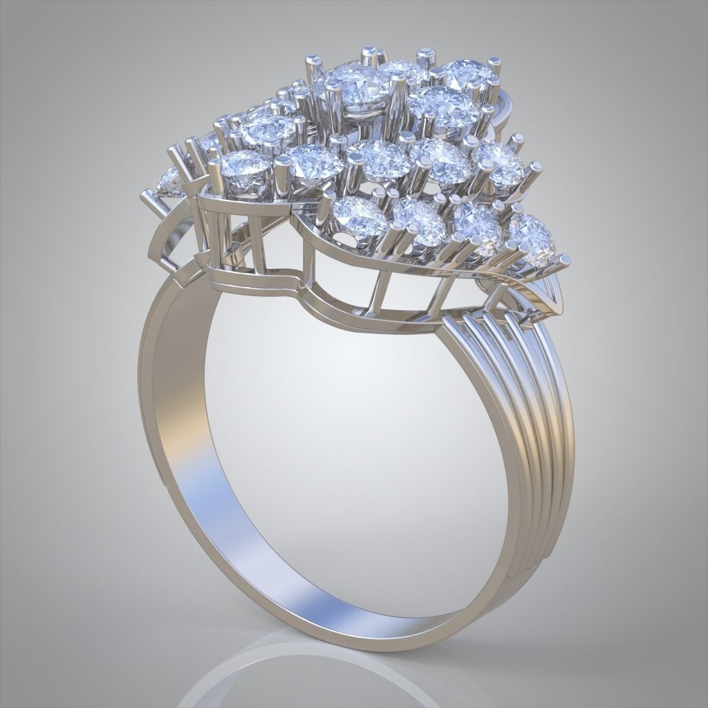 Diamond ring 0552 3D printable model 3D print model_2