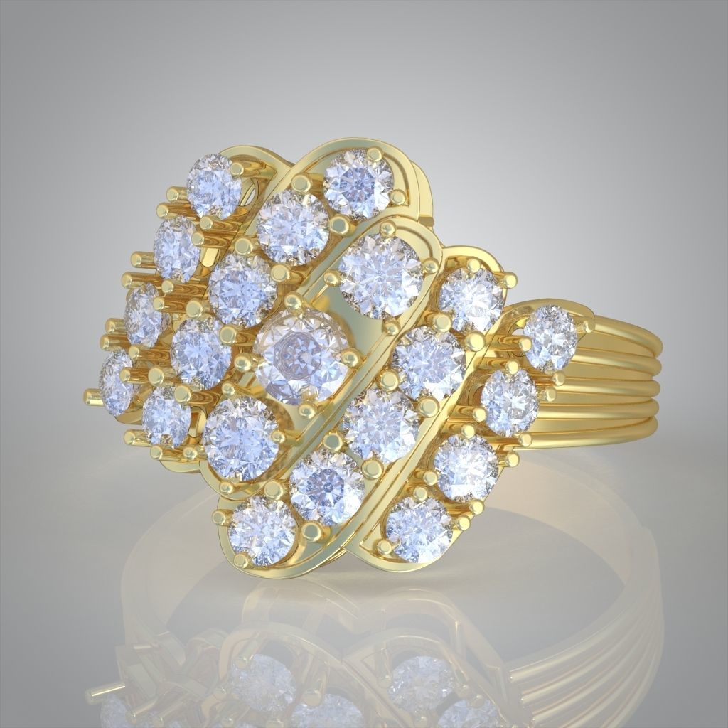 Diamond ring 0552 3D printable model 3D print model_7