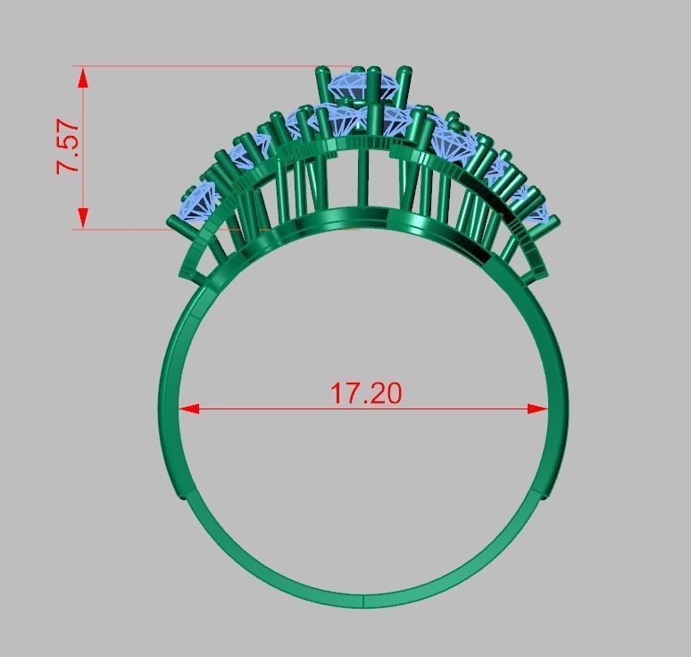 Diamond ring 0552 3D printable model 3D print model_13