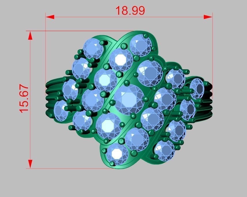 Diamond ring 0552 3D printable model 3D print model_15