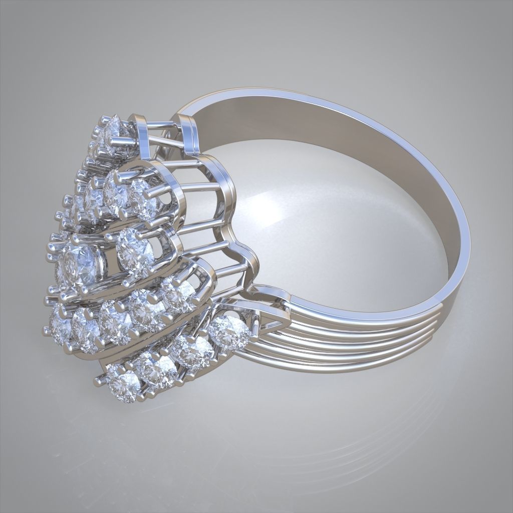 Diamond ring 0552 3D printable model 3D print model_9