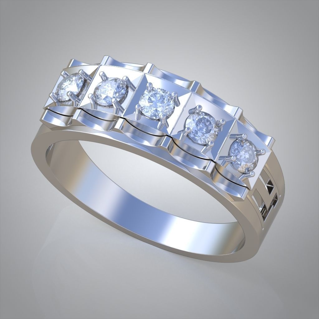 Diamond ring 0553 3D printable model 3D print model_3
