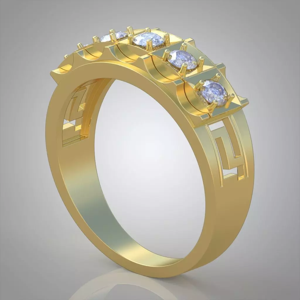 Diamond ring 0553 3D printable model 3D print model_0