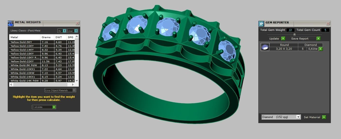 Diamond ring 0553 3D printable model 3D print model_15