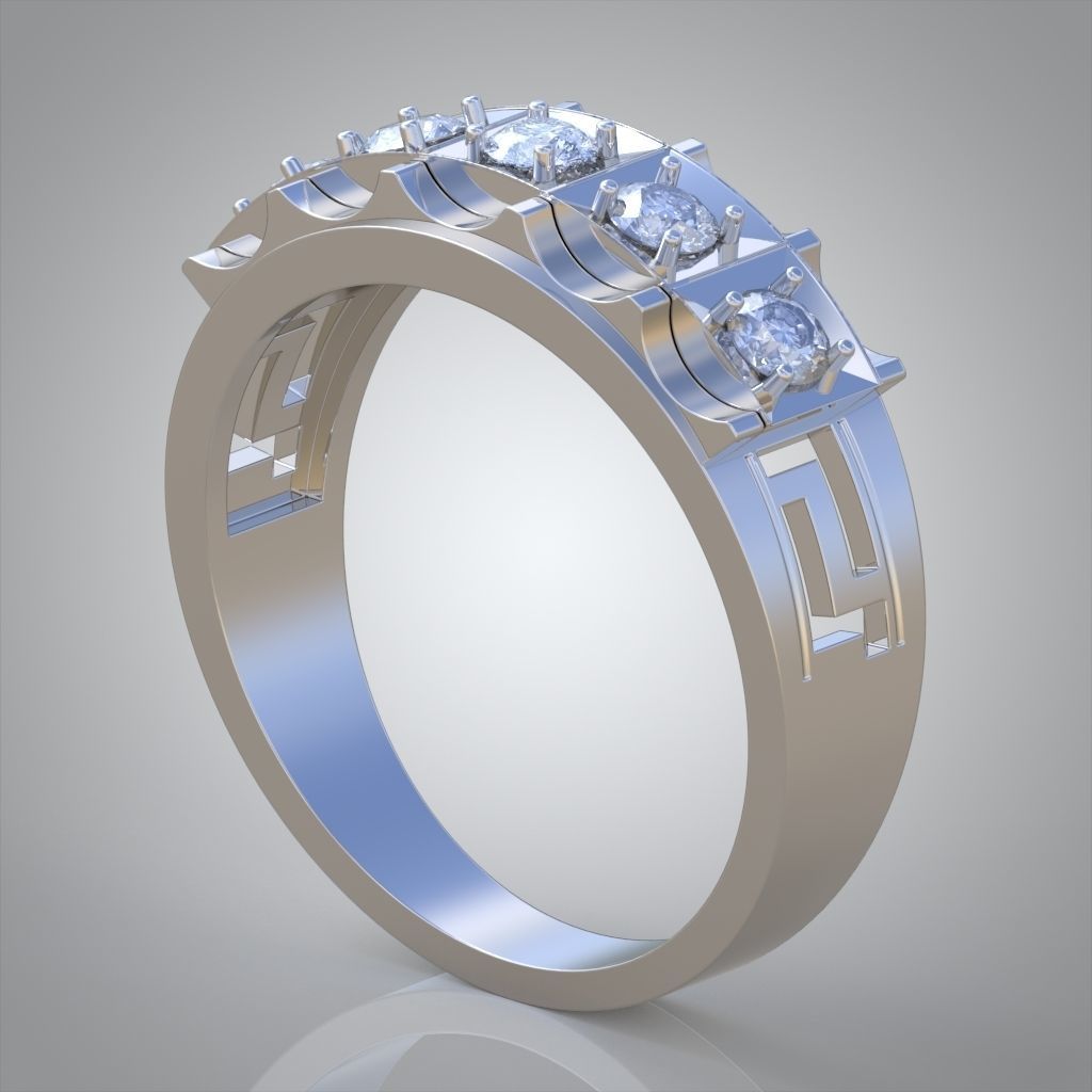 Diamond ring 0553 3D printable model 3D print model_1
