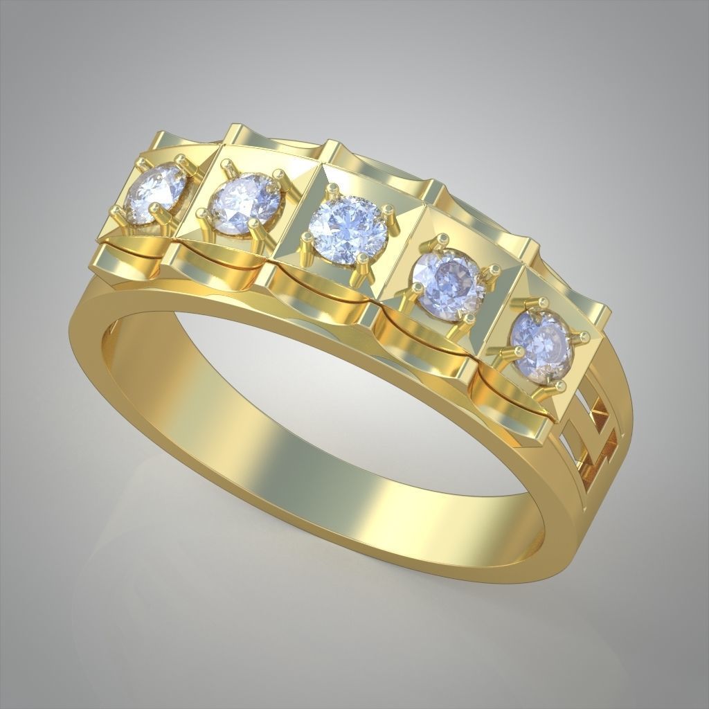 Diamond ring 0553 3D printable model 3D print model_2