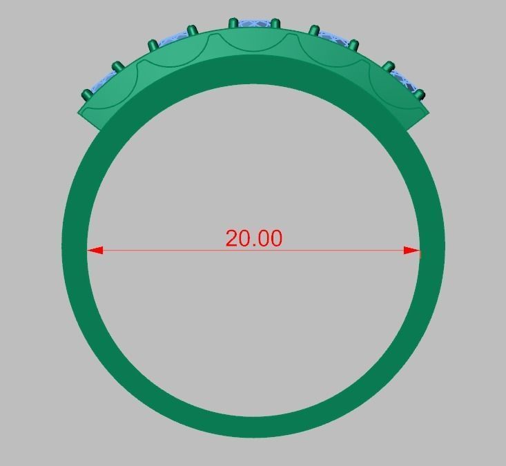 Diamond ring 0553 3D printable model 3D print model_12