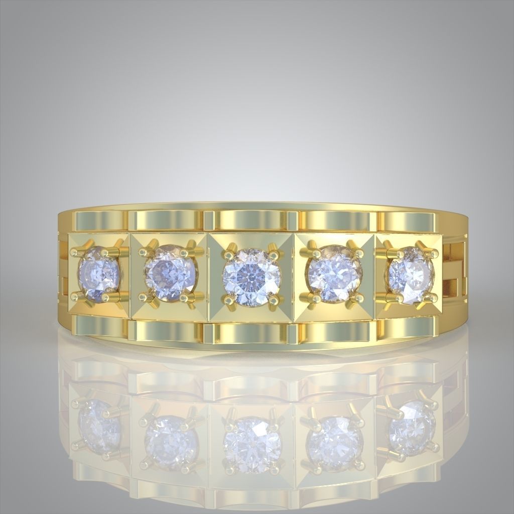 Diamond ring 0553 3D printable model 3D print model_7