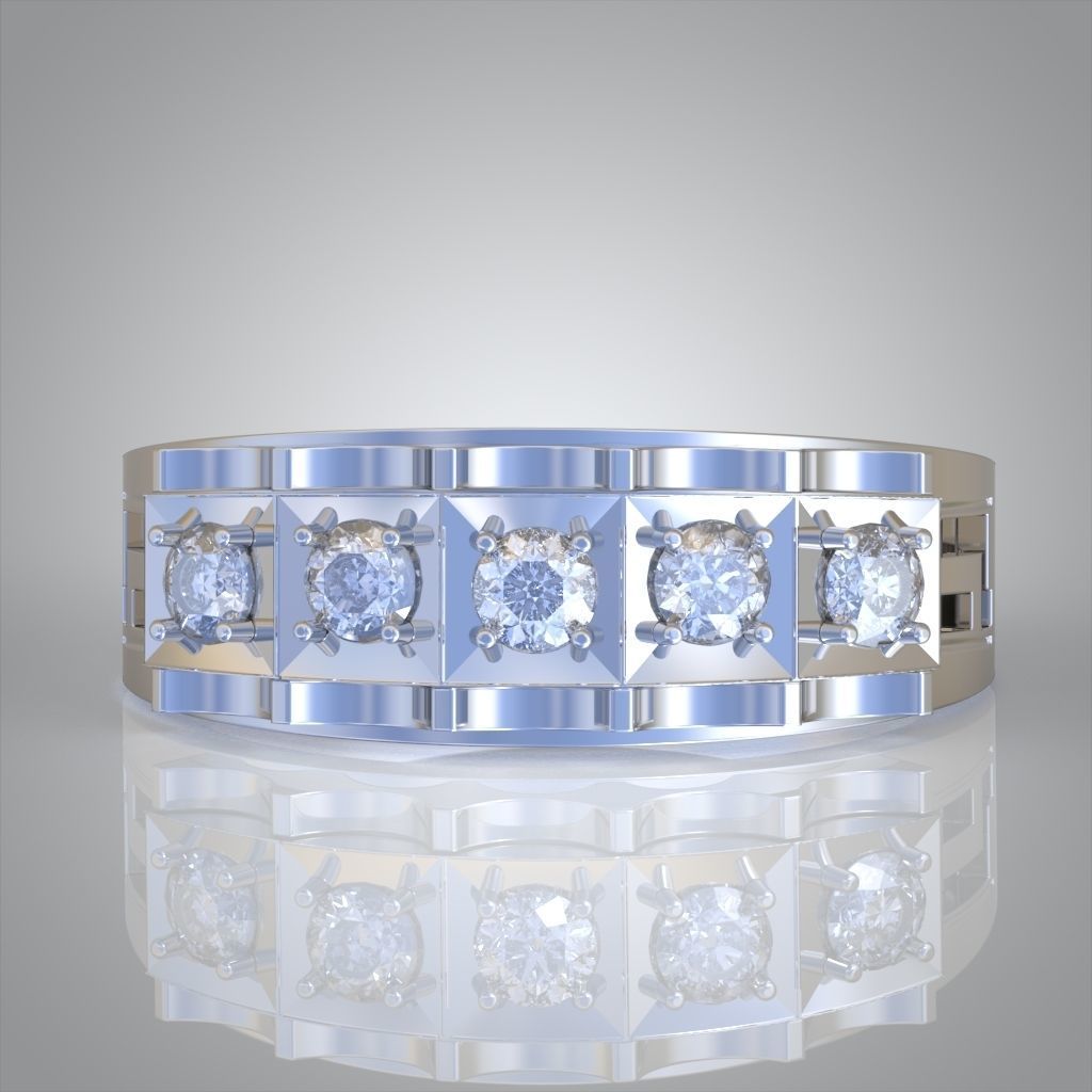 Diamond ring 0553 3D printable model 3D print model_6