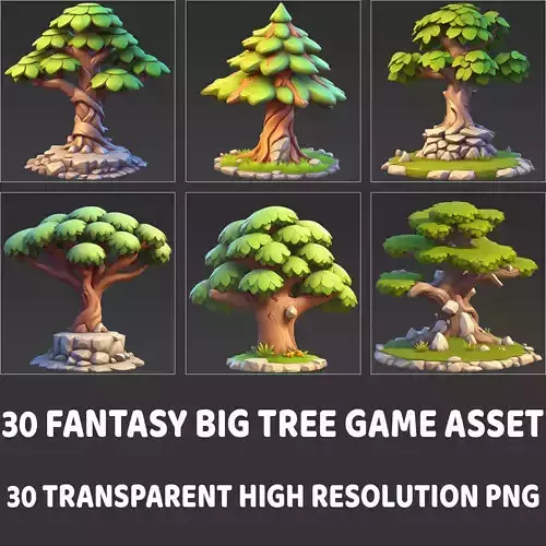 30 Fantasy Big Tree Game Asset Texture