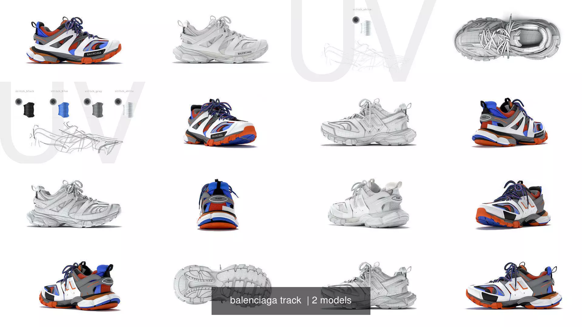 balenciaga track 3D Model Collection_1