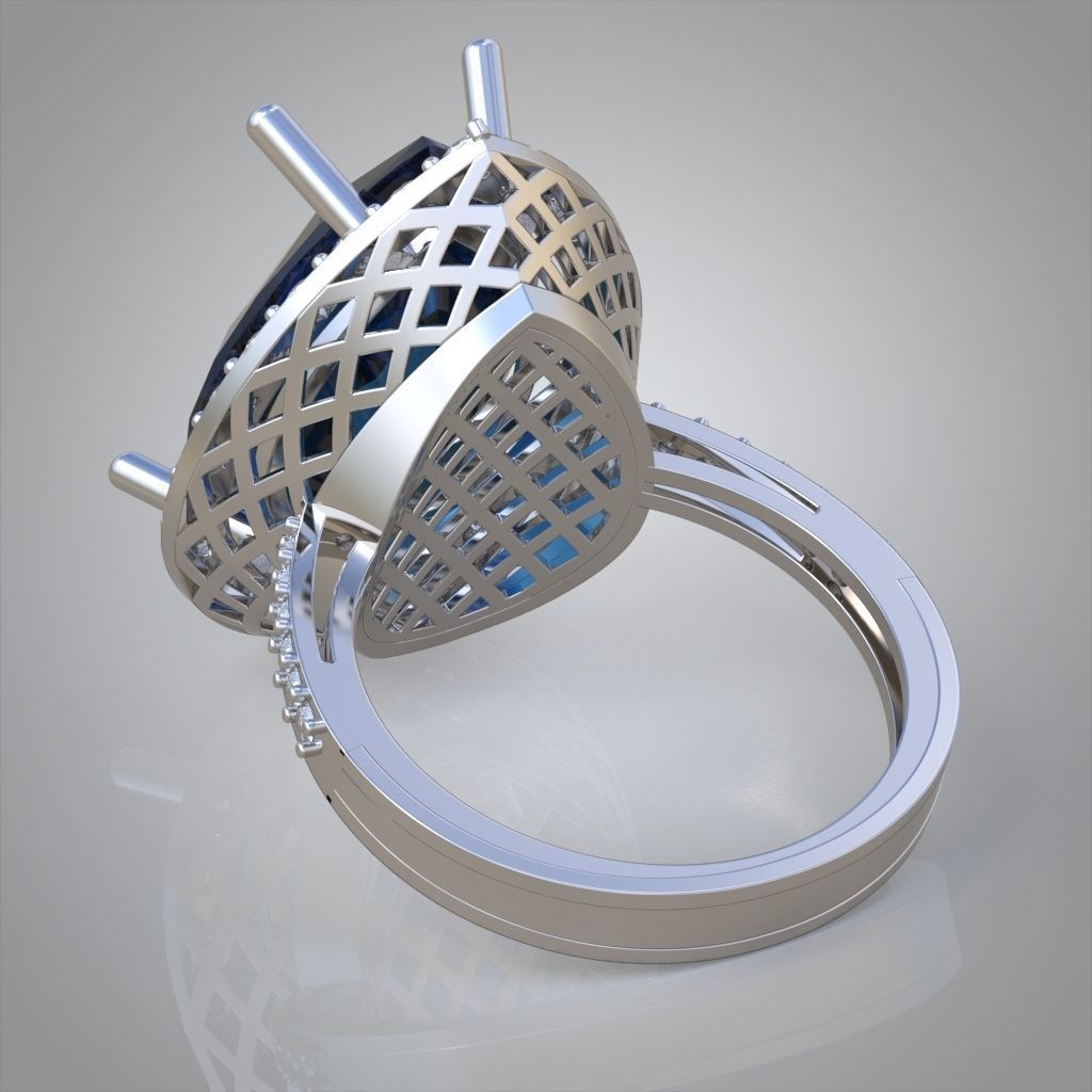 Diamond ring 0558 3D printable model11 3D print model_9